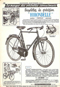 Publicité  vélo hirondelle